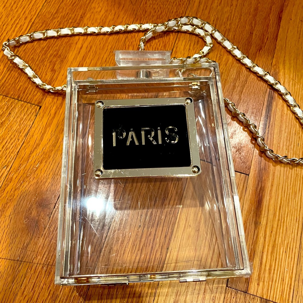 Transparent Paris Clutch (Acrylic Perfume Bottle)